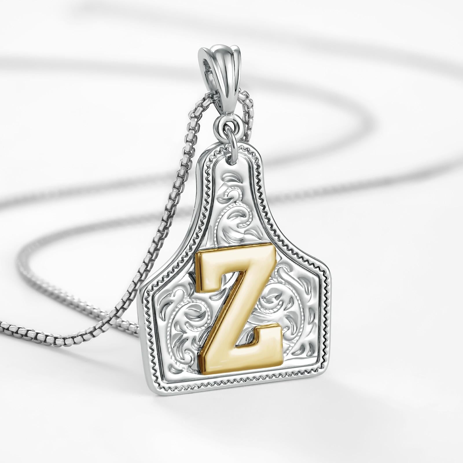 14k elegant cowgirl initial necklace