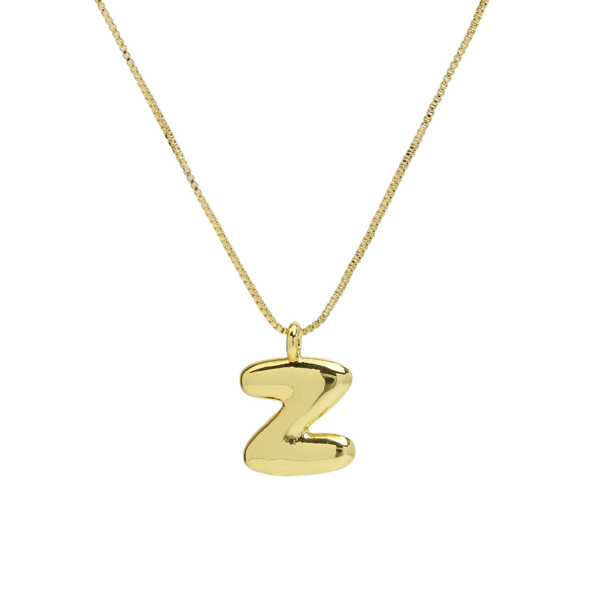 chunky feminine letter initial necklace