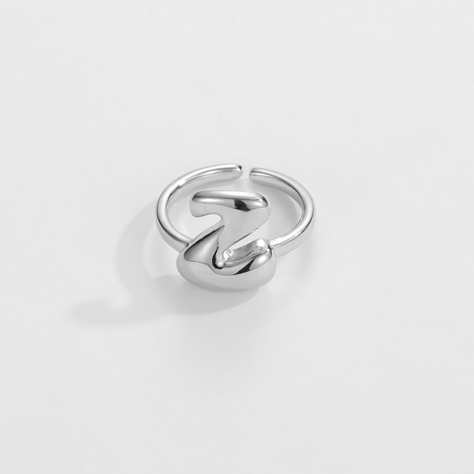 cute bubble letter initial ring