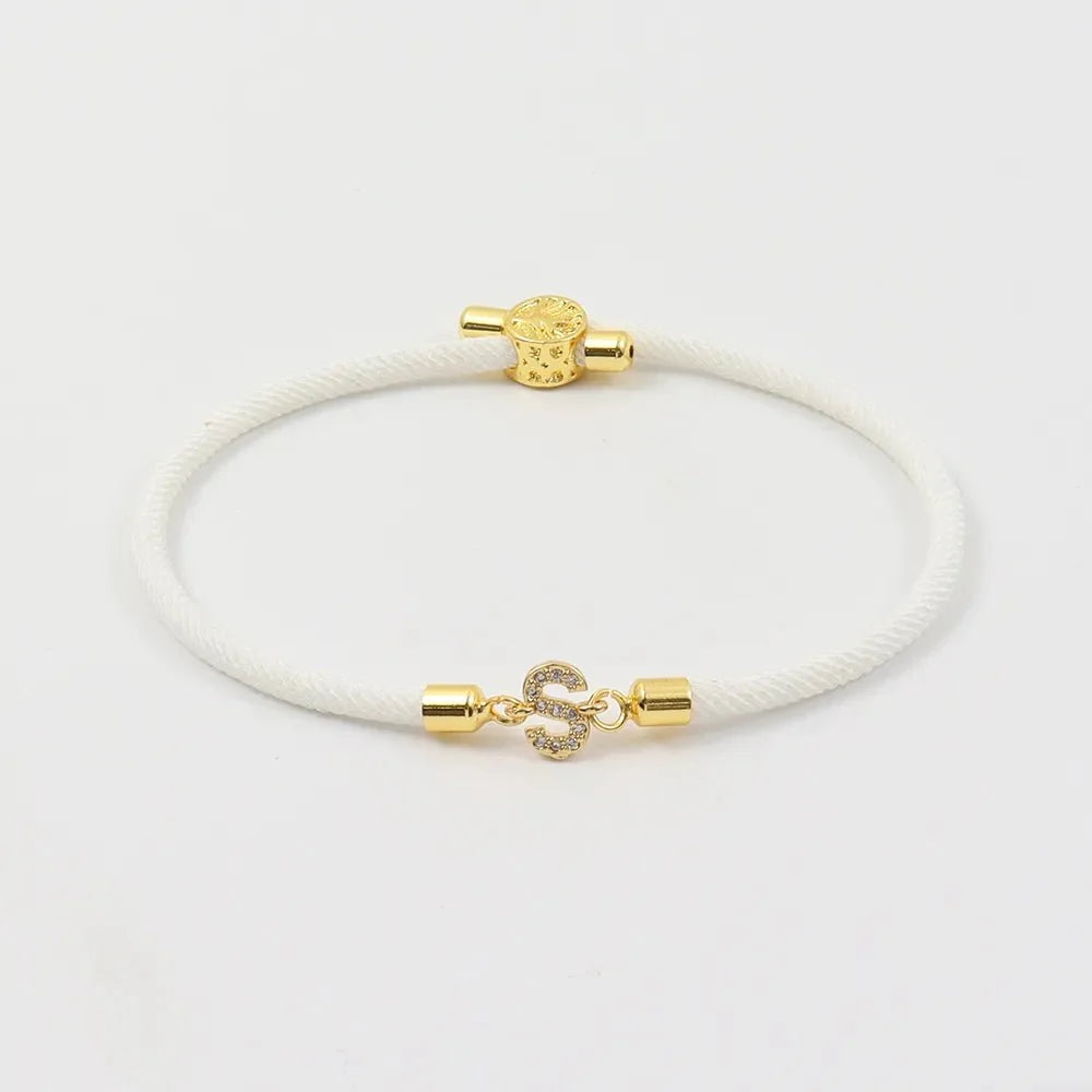 Personalized Unity Diamond Initial Bracelet in white