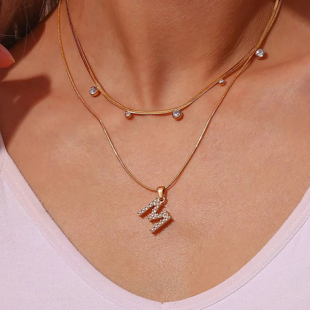Bold Pearl Letter Initial Necklace