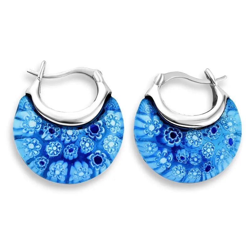 Murano Inspired Crescent Moon Earrings