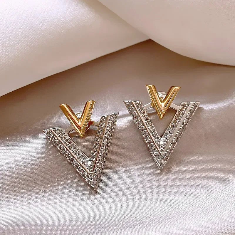 Classic Double V "" Earrings