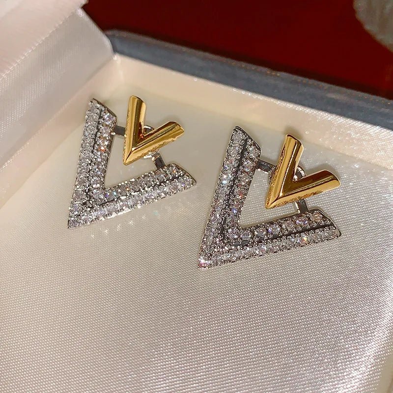 Classic Double V "" Earrings