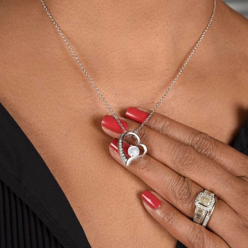 Dainty Diamond Symbolic Love Heart Necklace in silver