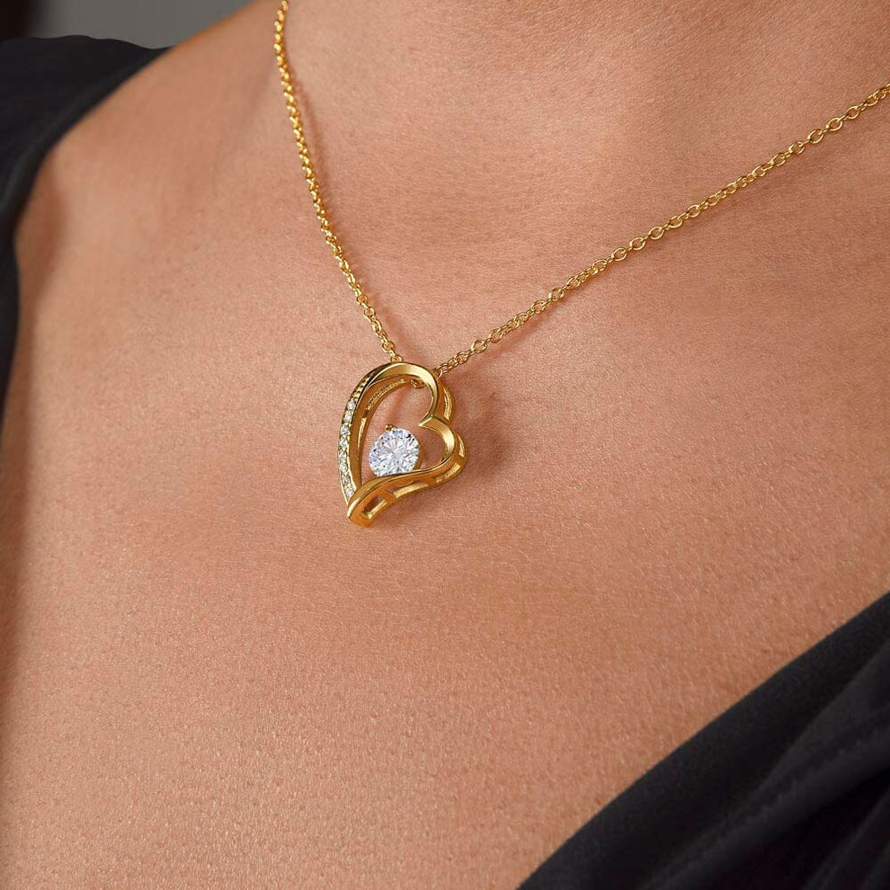 Dainty Diamond Symbolic Love Heart Necklace in gold