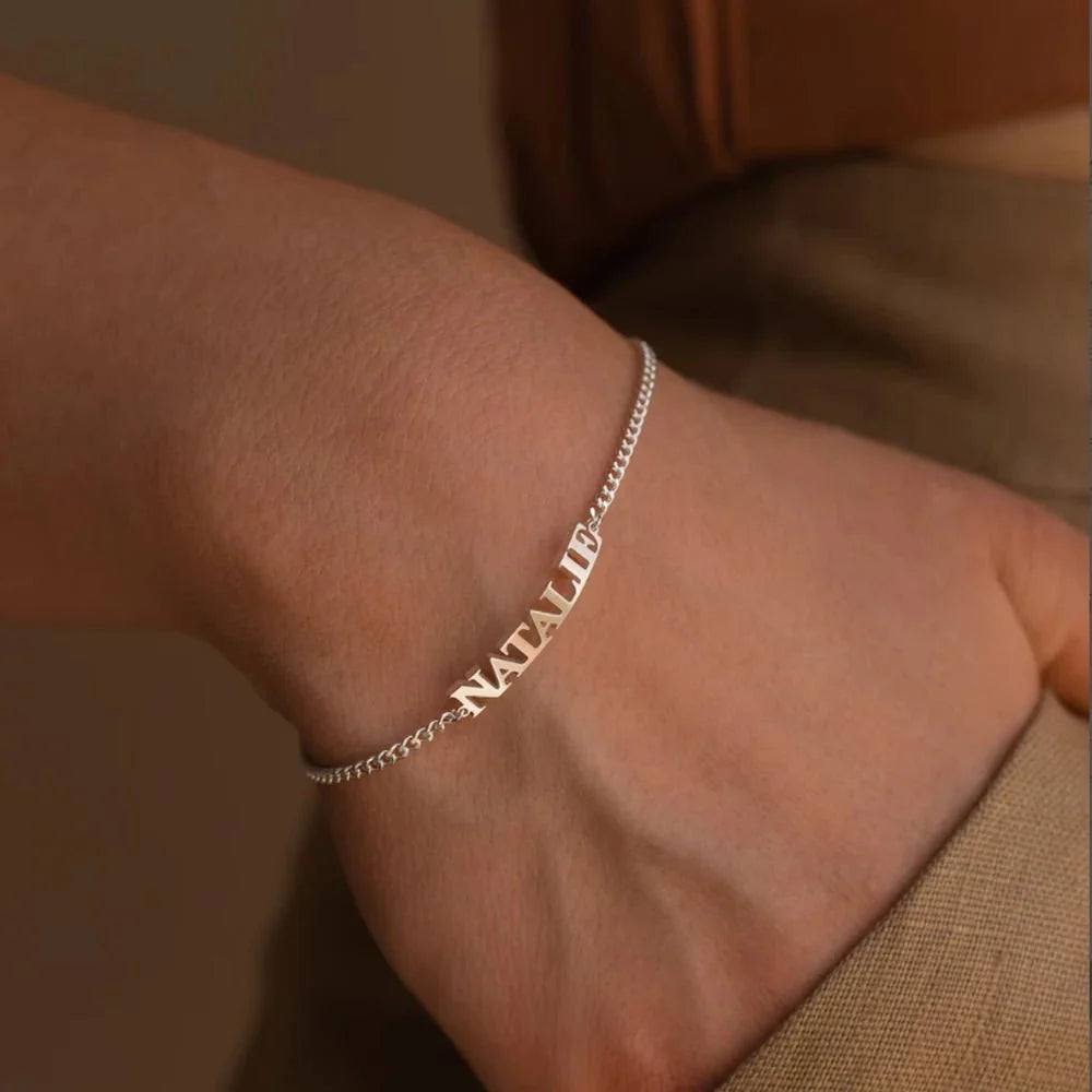 Customized Name Chain Bracelet in silver