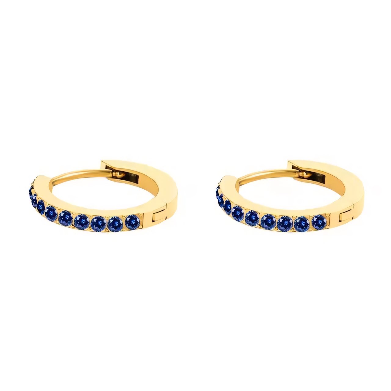 Dainty Birthstone Hoop Huggie Earrings in gold
