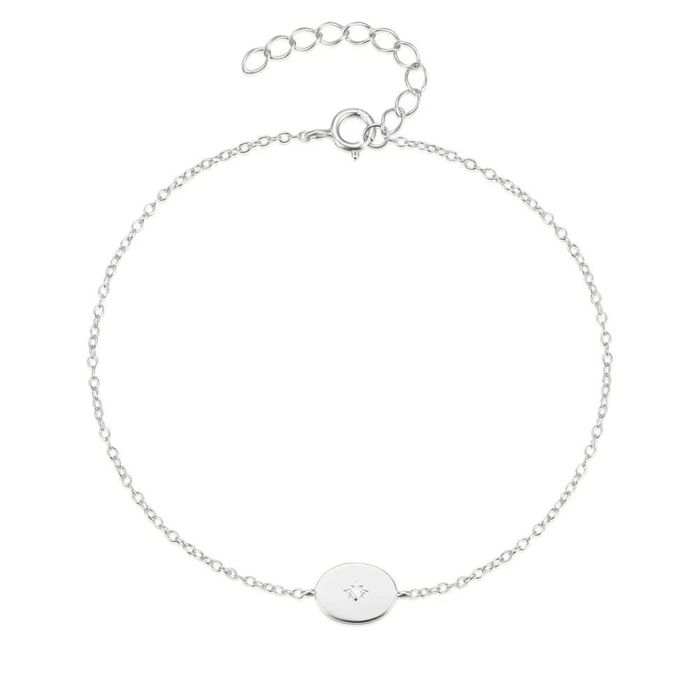 Dainty Chain North Star Bracelet in silver