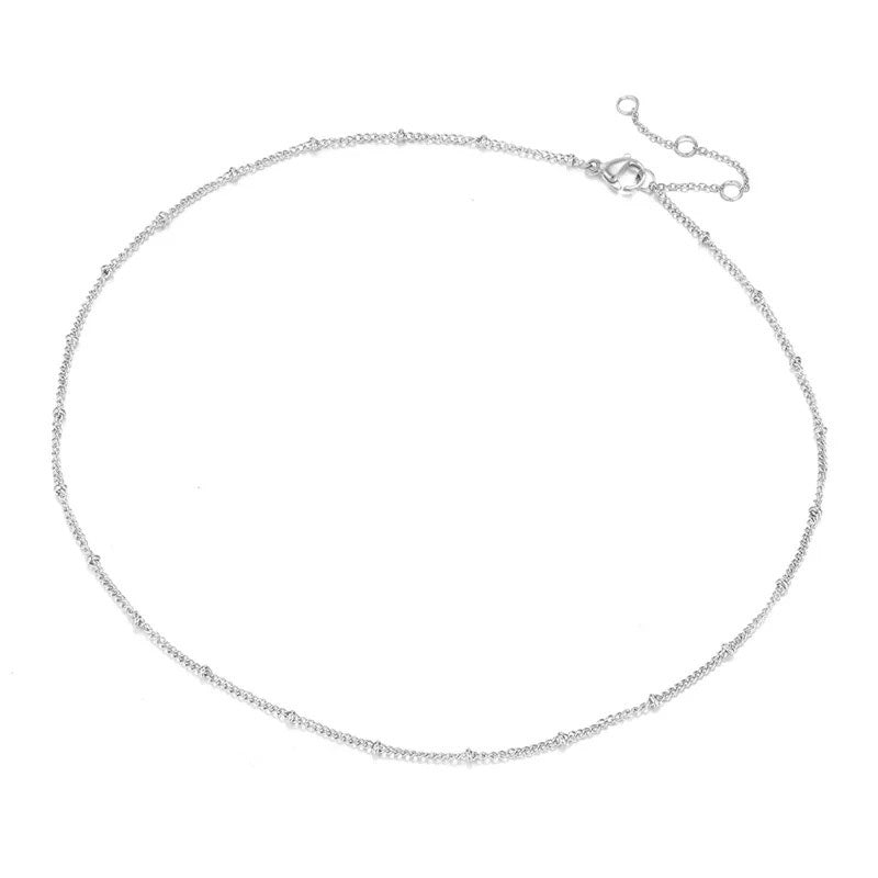 Dainty Classic Satellite Chain Necklace in silver