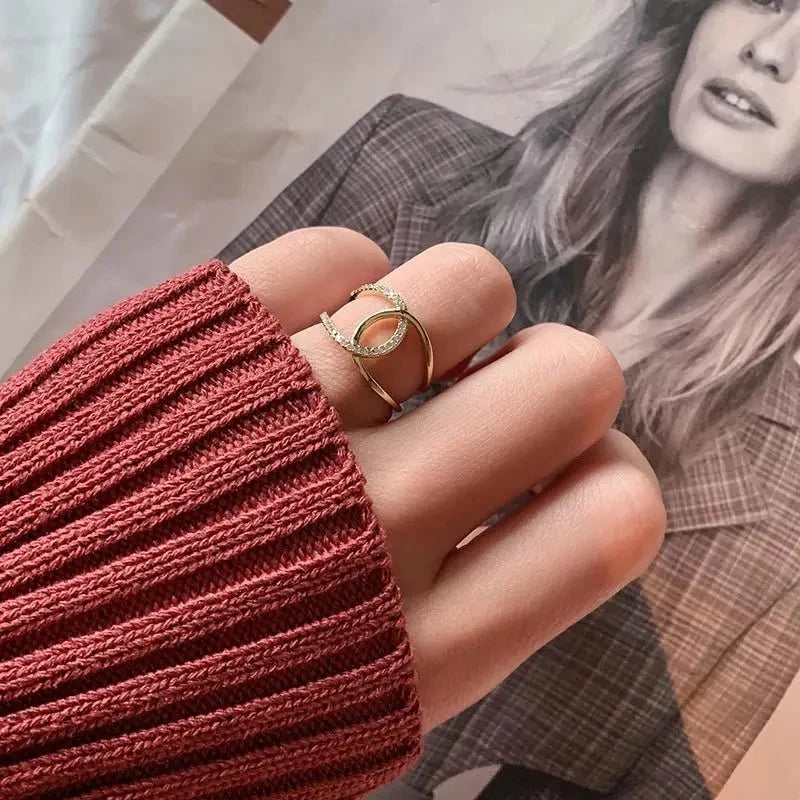 Dainty Diamond Dual Wrap Adjustable Ring