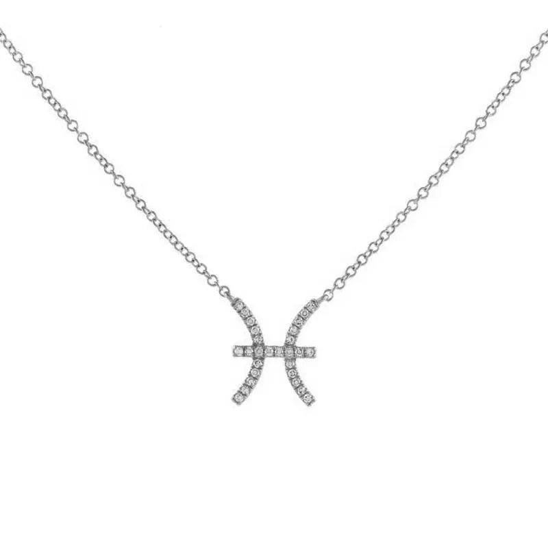 Dainty Diamond Zodiac Sign Necklace in silver