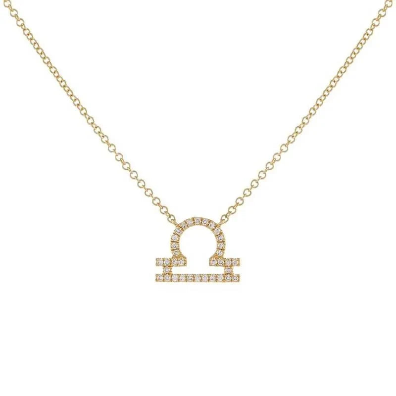 Dainty Diamond Zodiac Sign Necklace in gold