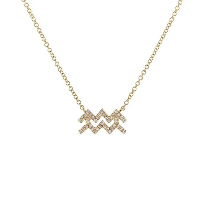 Dainty Diamond Zodiac Sign Necklace in gold