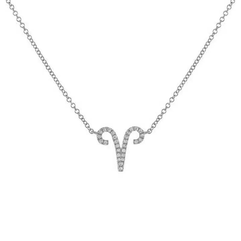 Dainty Diamond Zodiac Sign Necklace in silver