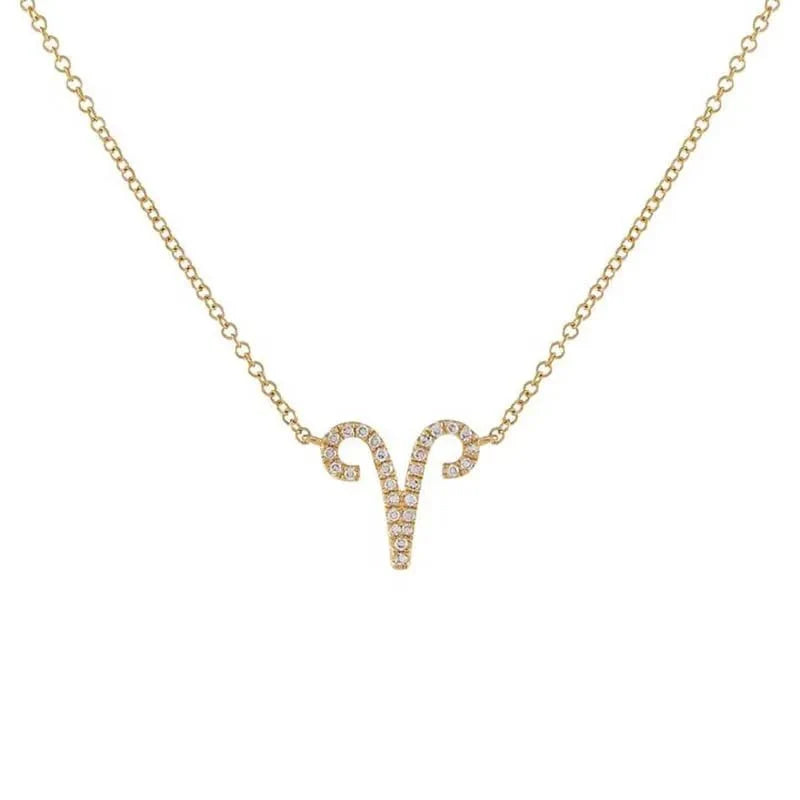 Dainty Diamond Zodiac Sign Necklace in gold
