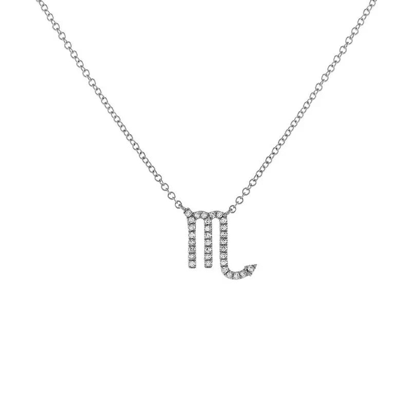 Dainty Diamond Zodiac Sign Necklace in silver