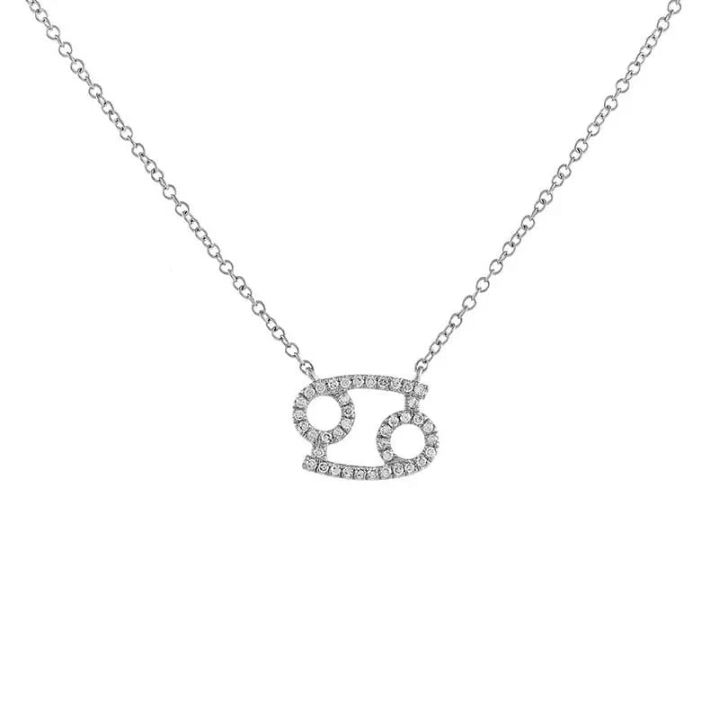 Dainty Diamond Zodiac Sign Necklace in silver