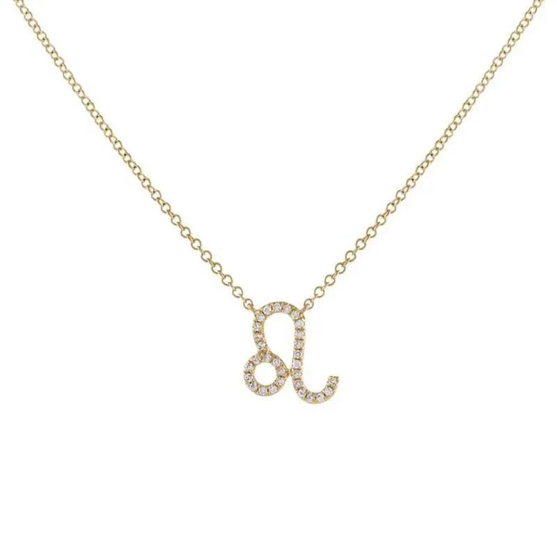 Dainty Diamond Zodiac Sign Necklace in gold