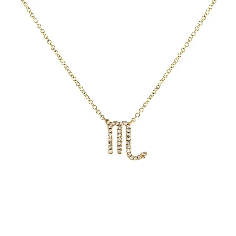 Dainty Diamond Zodiac Sign Necklace in gold