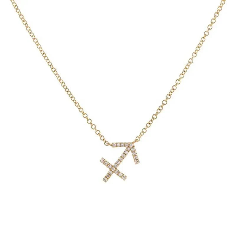 Dainty Diamond Zodiac Sign Necklace in gold