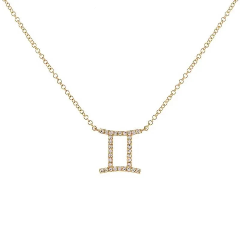 Dainty Diamond Zodiac Sign Necklace in gold
