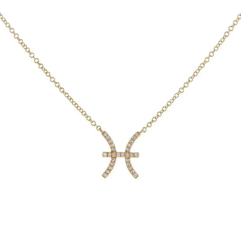 Dainty Diamond Zodiac Sign Necklace in gold