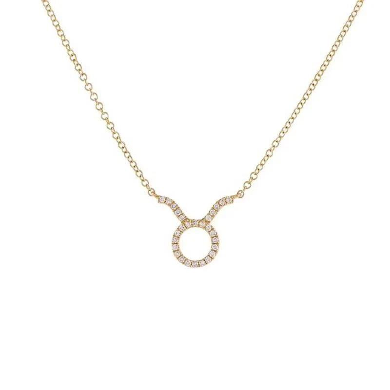 Dainty Diamond Zodiac Sign Necklace in gold