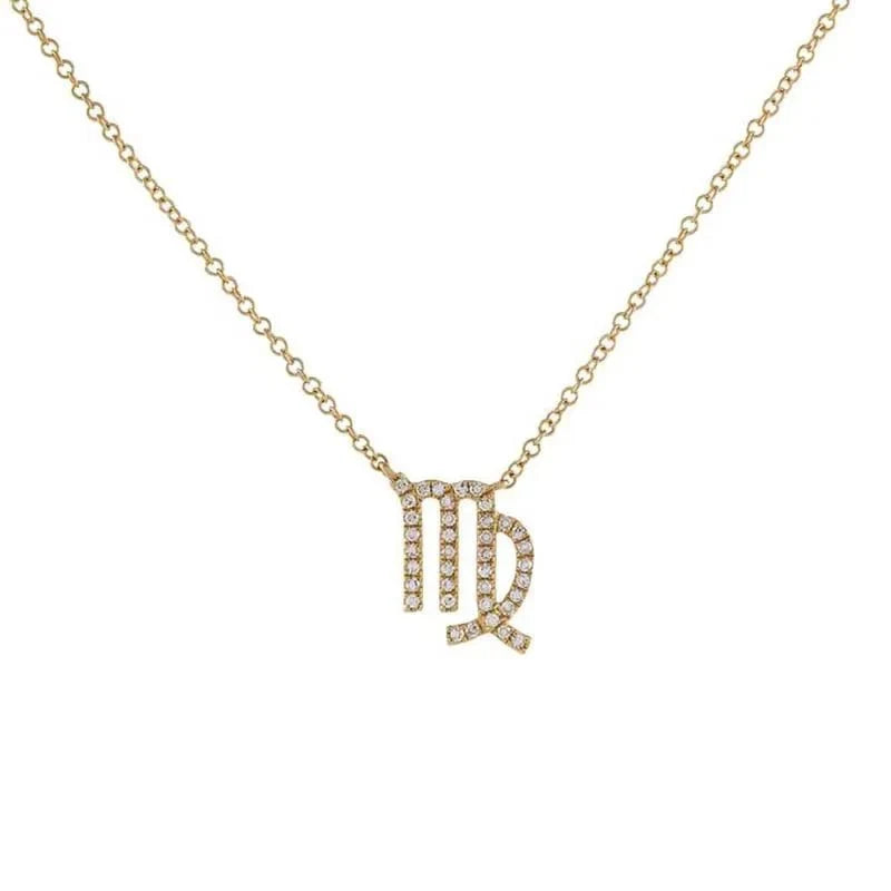 Dainty Diamond Zodiac Sign Necklace in gold