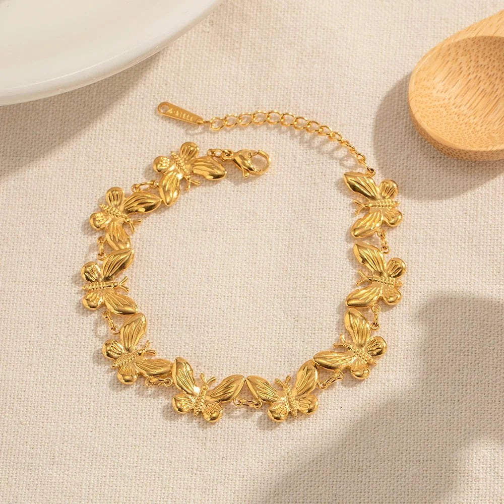 Dainty Feminine Butterfly Wrapped Bracelet