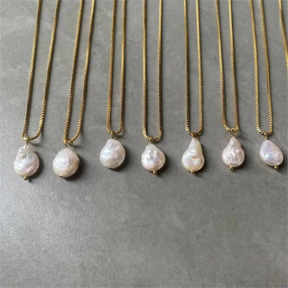 Dainty Flat Pearl Necklace
