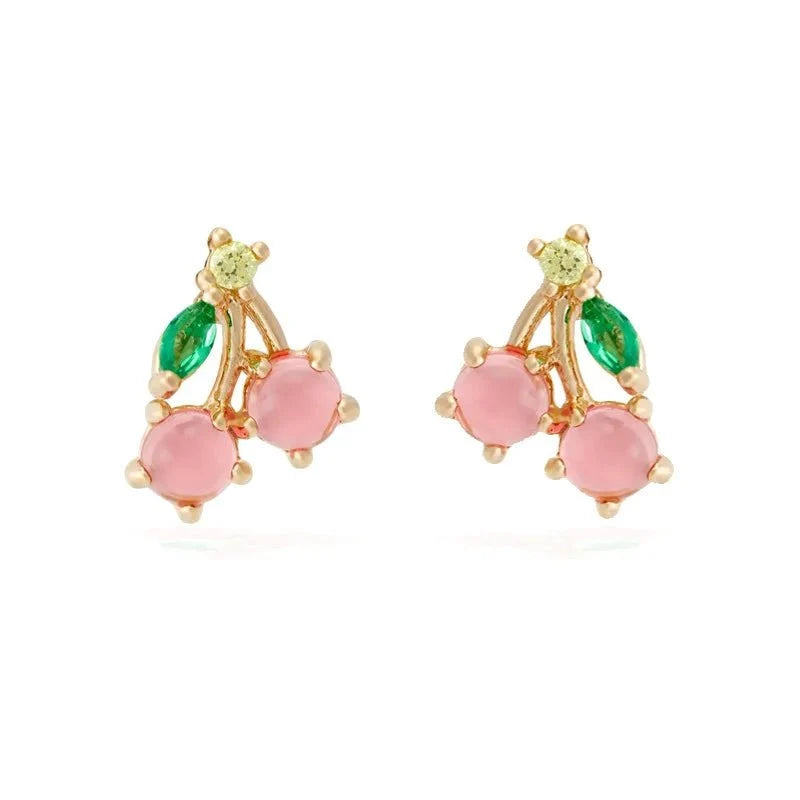 dainty fruit hoop stud earrings