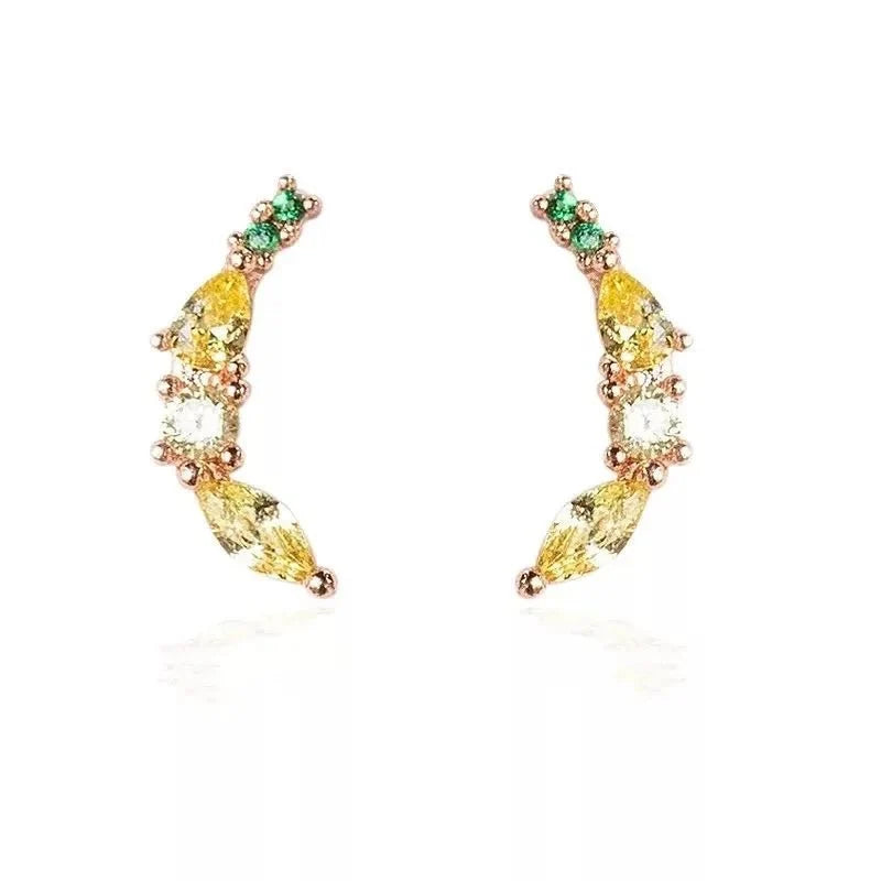dainty fruit hoop stud earrings