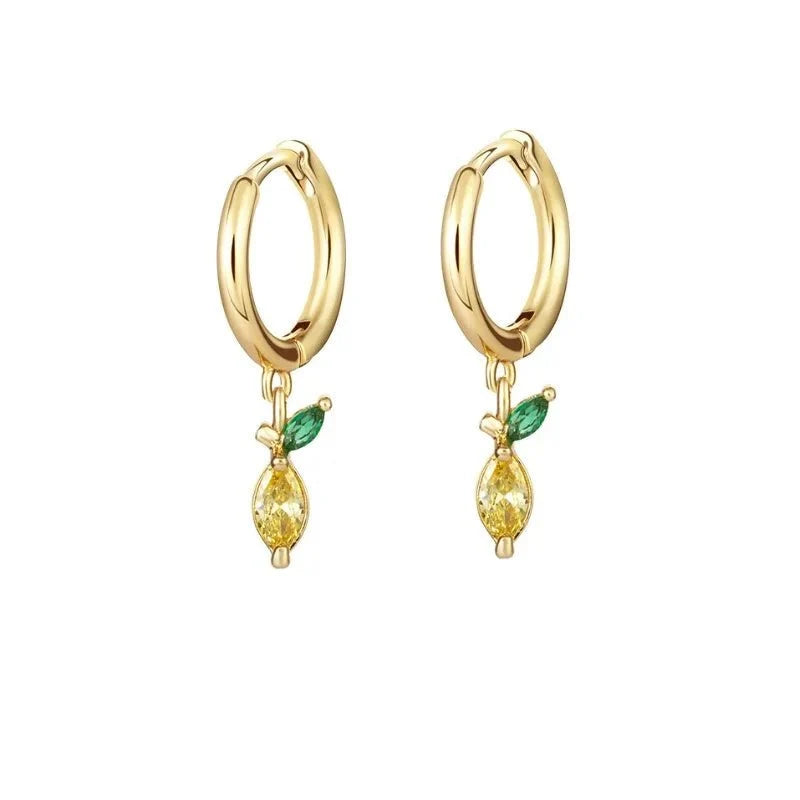 dainty fruit hoop stud earrings