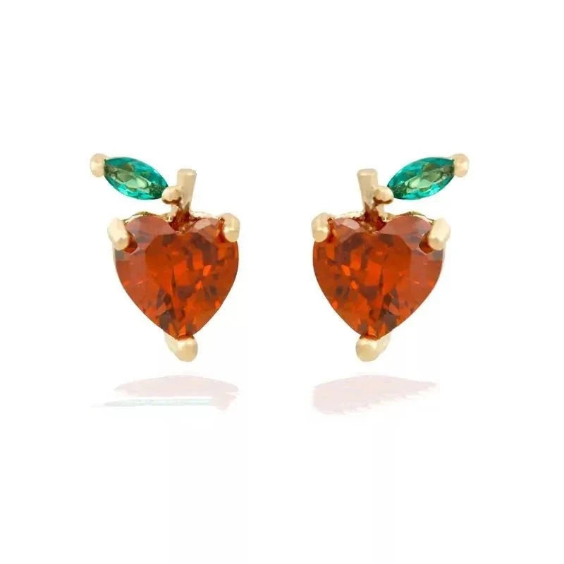 dainty fruit hoop stud earrings