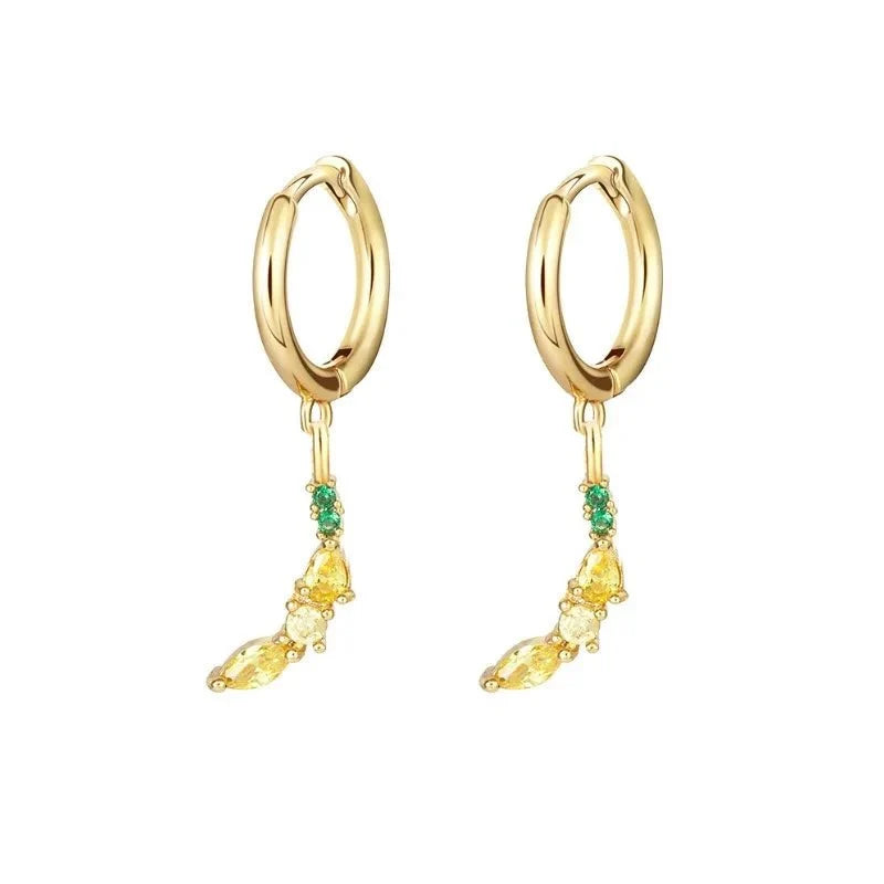 dainty fruit hoop stud earrings