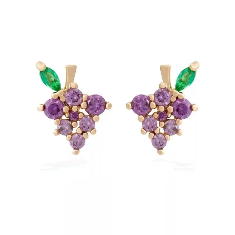 dainty fruit hoop stud earrings