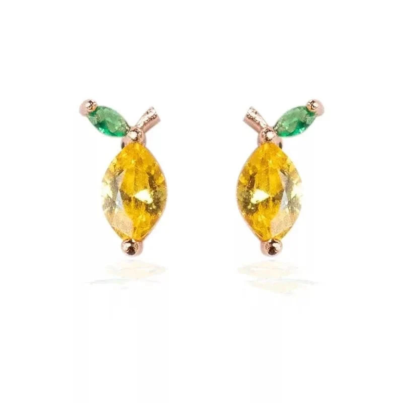 dainty fruit hoop stud earrings