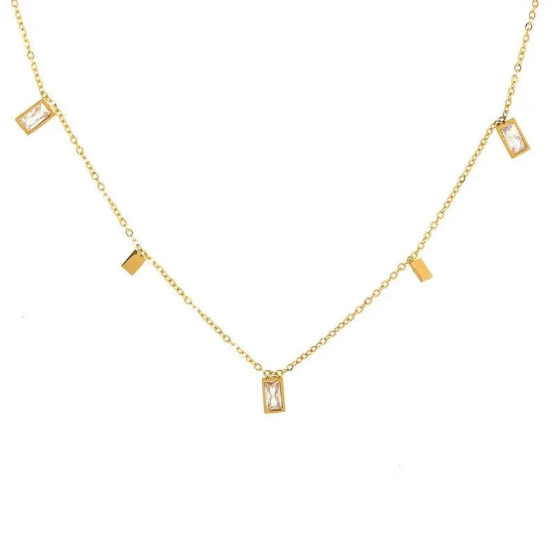 Dainty Rectangle Diamond Choker