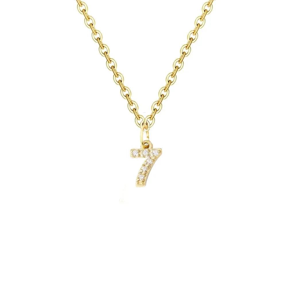 dainty zircon letter initial number symbol chain necklace
