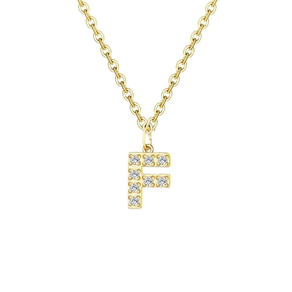 dainty zircon letter initial number symbol chain necklace