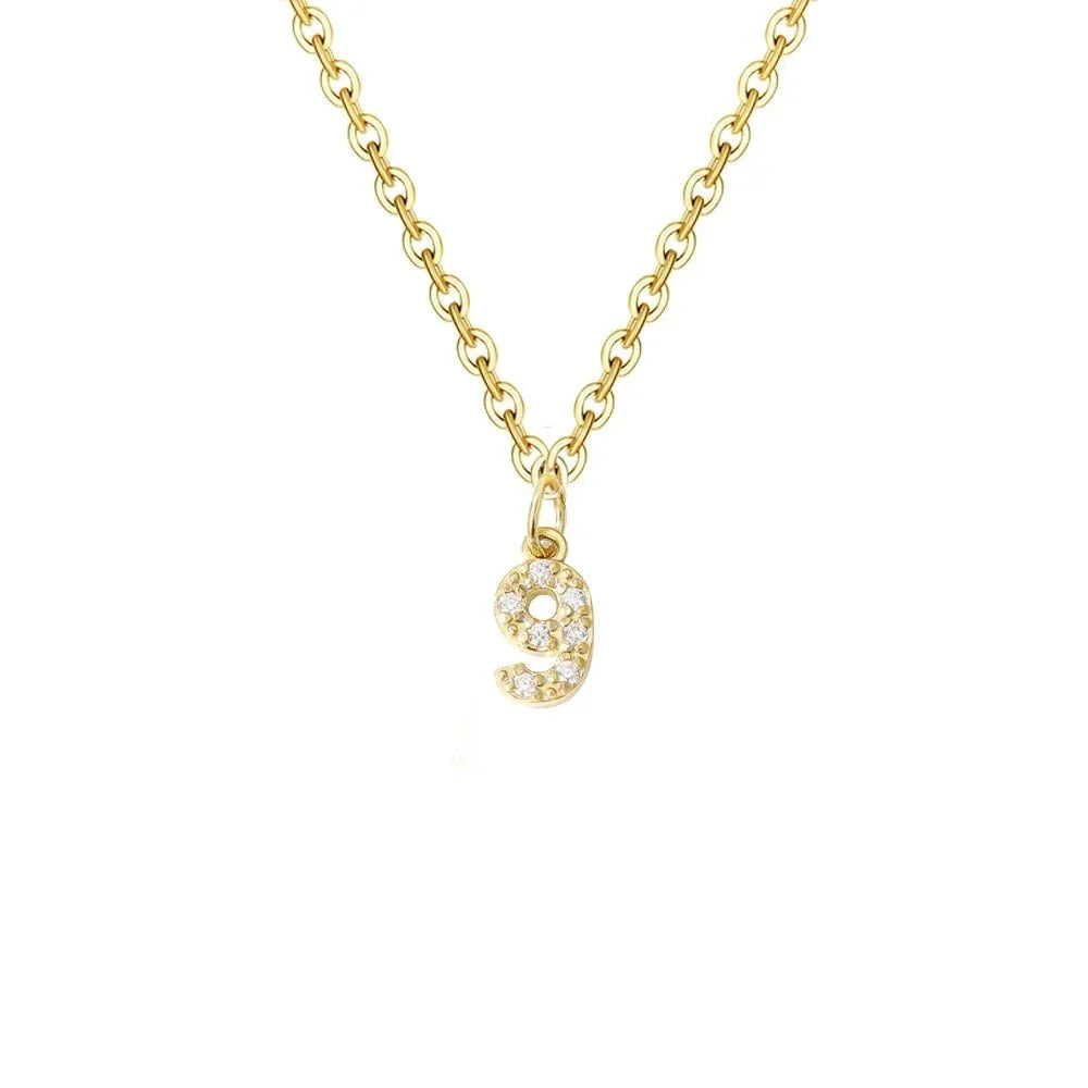 dainty zircon letter initial number symbol chain necklace
