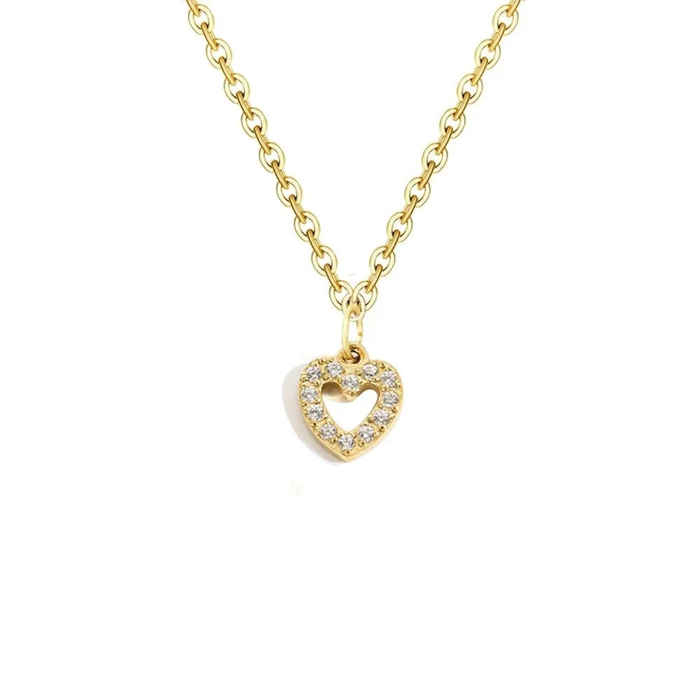 dainty zircon letter initial number symbol chain necklace
