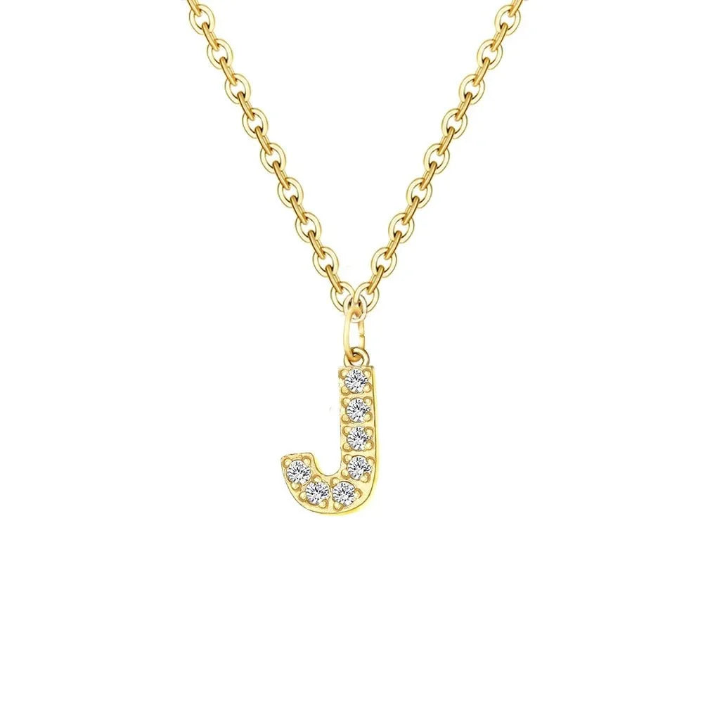 dainty zircon letter initial number symbol chain necklace