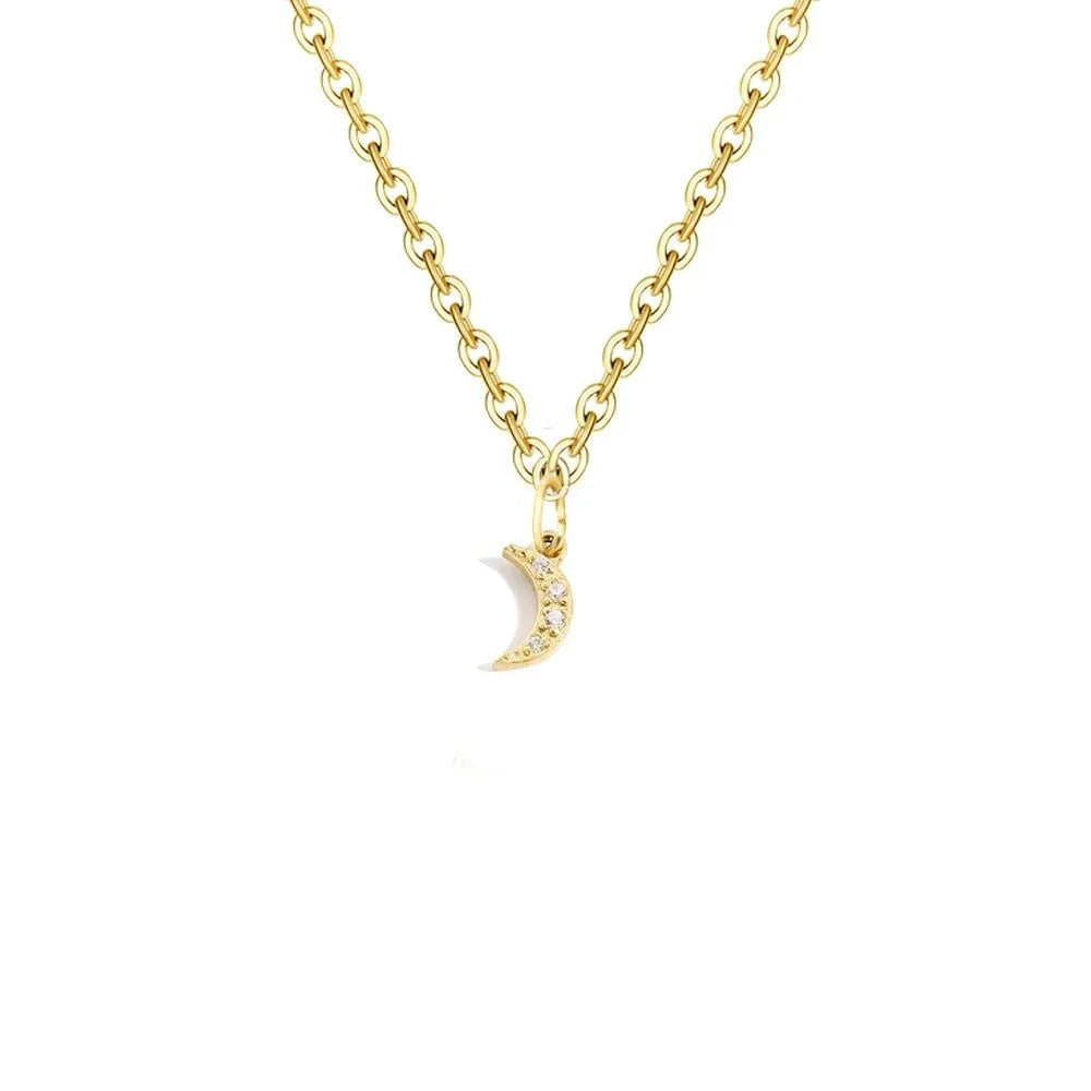 dainty zircon letter initial number symbol chain necklace