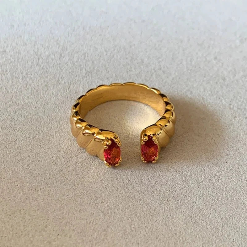 Dual Diamond Wrapped Rings in red