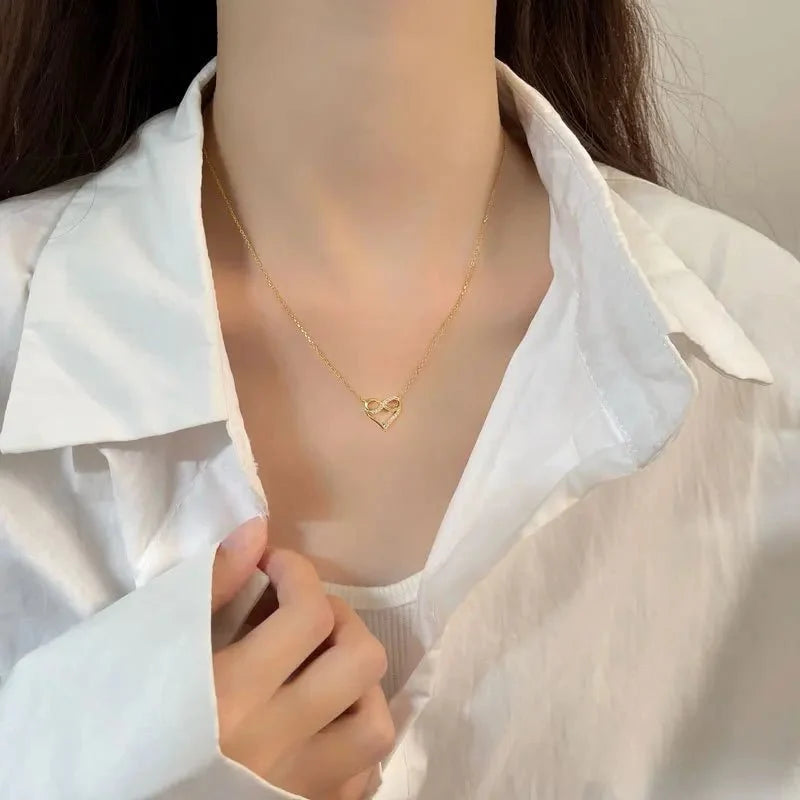 Eternal Love Infinity Heart Necklace in gold