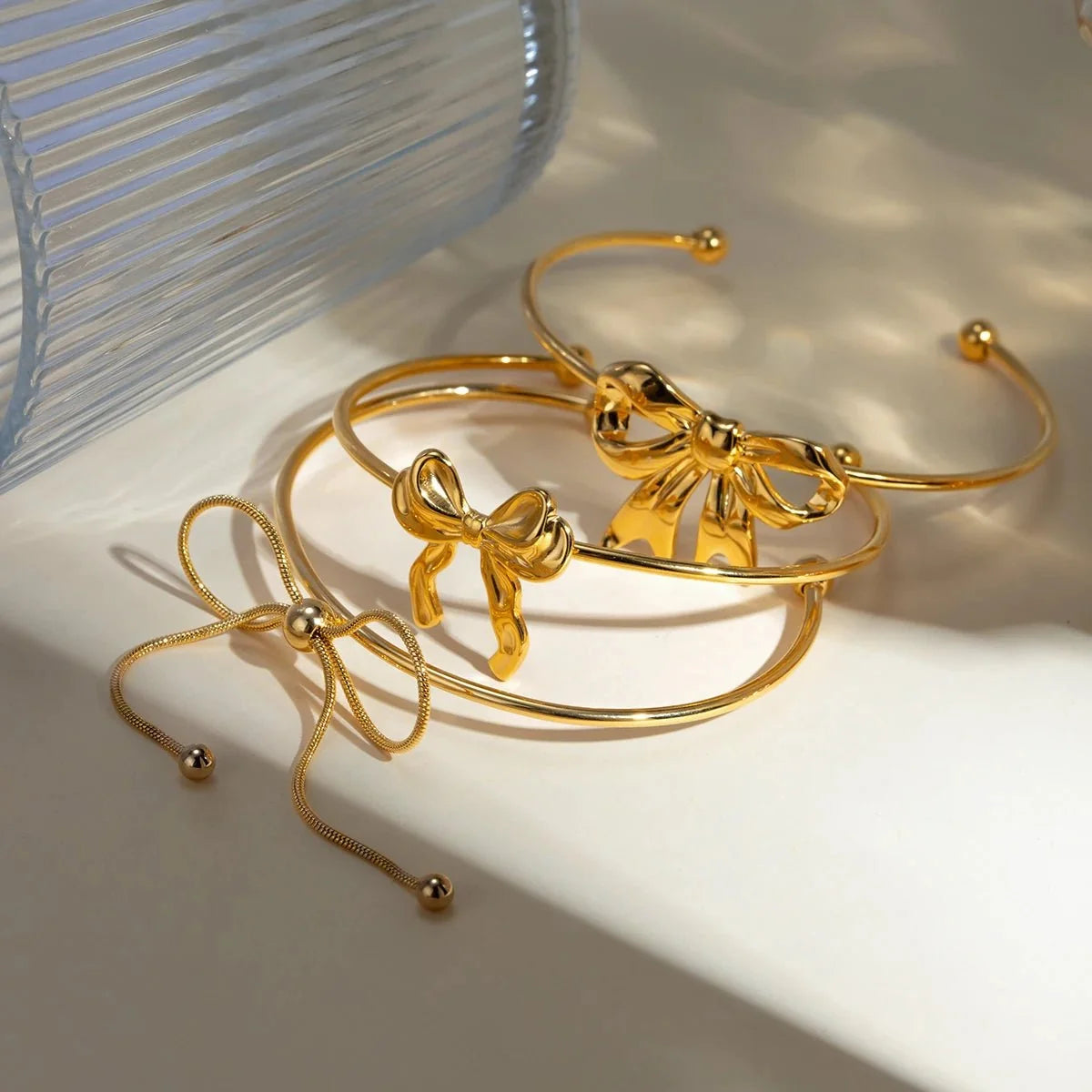 Feminine Bow Cuff Bracelets