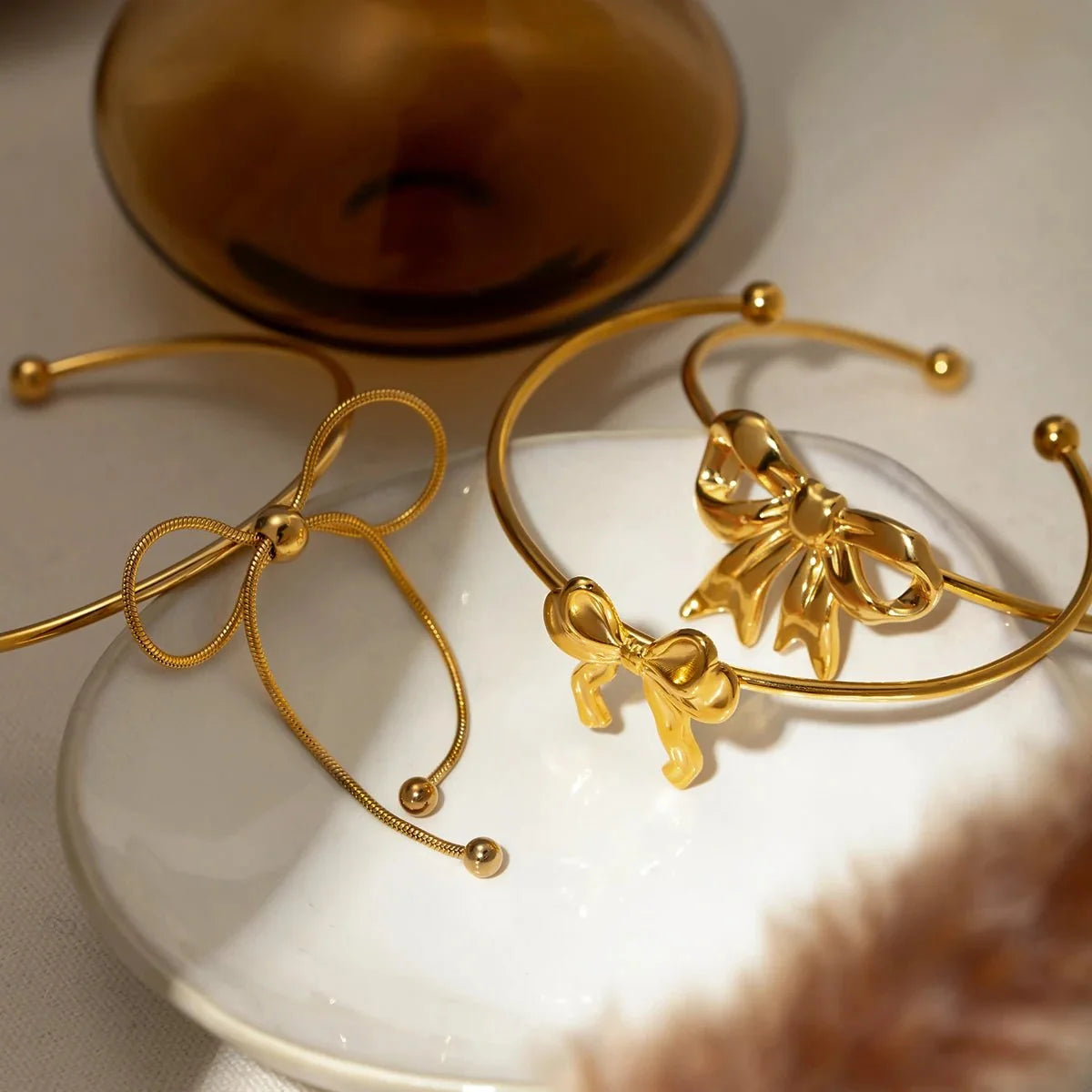 Feminine Bow Cuff Bracelets
