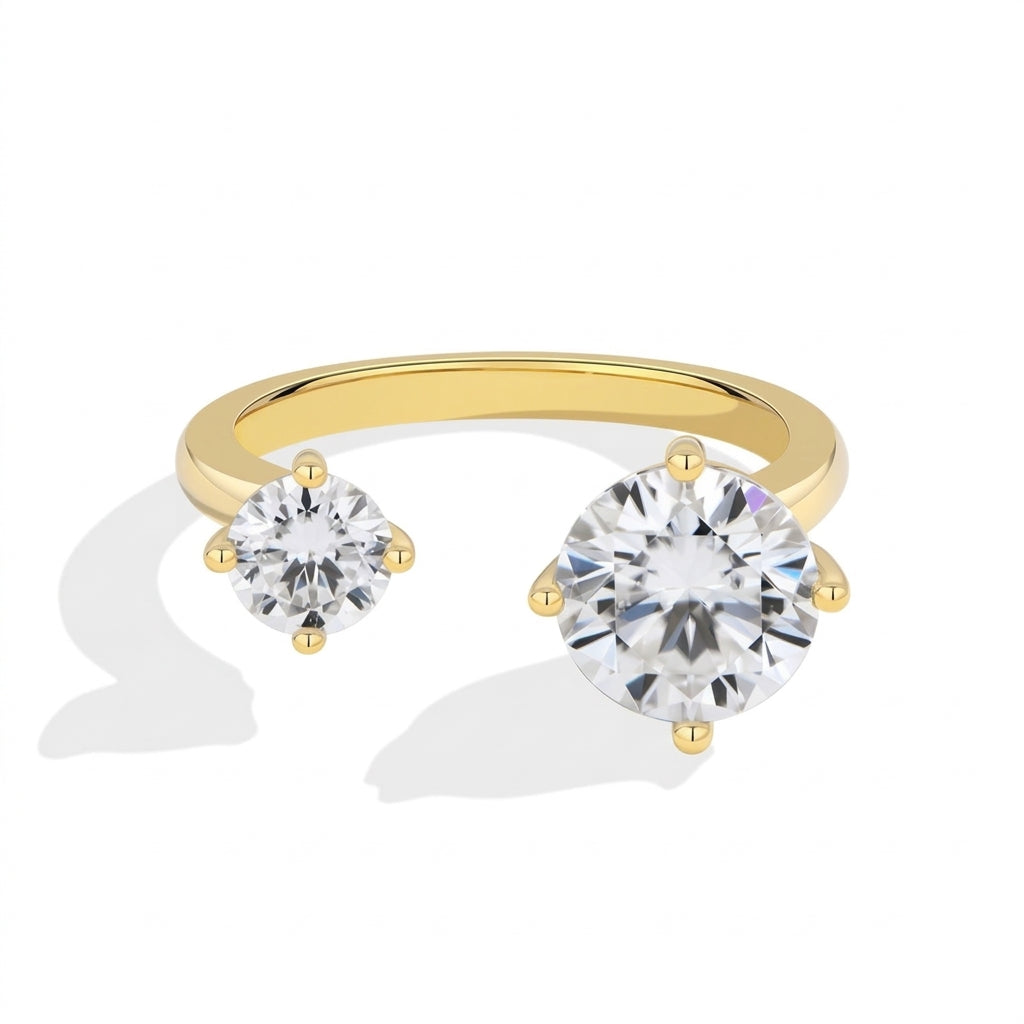 Elegant Toi et Moi Ring in gold